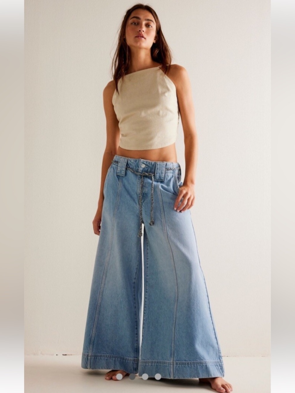 We The Free Oversized Light Blue Wide-Leg Jeans